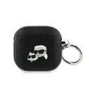 AirPods 4 Uyumlu Karl Lagerfeld Monogram Silikon Kılıf - Siyah