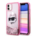 iPhone 11 Sıvılı Simli Choupette Head Desenli Kılıf - Karl Lagerfeld