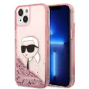 iPhone 14 Sıvılı Simli Karl Head Desenli Kılıf - Karl Lagerfeld