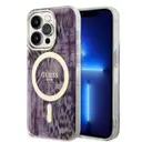 iPhone 14 Pro MagSafe Uyumlu Leopar Desenli Kılıf - Guess