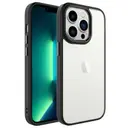 iPhone 14 Pro Şeffaf Arka Yüzeyli Renkli Kenar Kılıf - Zore Krom Kapak