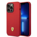 iPhone 14 Pro Max MagSafe Uyumlu Silikon Kılıf - Ferrari Metal Logo