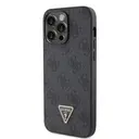 iPhone 14 Pro Max Taşlı Metal Logolu PU Deri Kılıf - Guess 4G