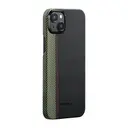 Apple iPhone 15 Plus Kılıf M-safe Şarj Özellikli 600D Aramid Karbon Fiber Pitaka Tactile Woven Orchestra Serisi Overture Kapak