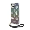 iPhone 15 Plus Askı İpli Holografik Glitter Kılıf - Guess Peony