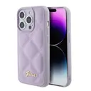 iPhone 15 Pro PU Deri Metal Logolu Kapitone Kılıf - Guess