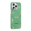 Apple iPhone 15 Pro Kılıf M-safe Şarj Özellikli Awa Tasarımlı 1500D Aramid Karbon Fiber Pitaka Ultra-Slim Classic Serisi Forest Kapak
