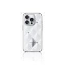 iPhone 15 Pro Parlak Arka Yüzeyli Kapitone Kılıf - Pynana Metal Diamond