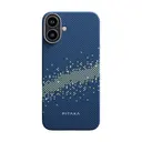 Apple iPhone 16 Kılıf M-safe Şarj Özellikli Aramid Karbon Fiber Pitaka Tactile Woven Starpeak Serisi Milky Way Galaxy Kapak
