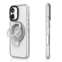 iPhone 16 MagSafe Uyumlu Şeffaf Kılıf, Parmak Ring Standlı - Youngkit Pivot