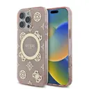 iPhone 16 Pro Max MagSafe Uyumlu Kılıf - Guess Peony ve 4G Desenli