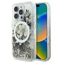 iPhone 16 Pro Max MagSafe Uyumlu Simli Çiçek Desenli Kılıf - Guess