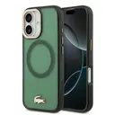Apple iPhone 17 Kılıf Lacoste Orjinal Lisanslı M-safe Şarj Özellikli Gold Timsah Logolu Buzlu Kapak