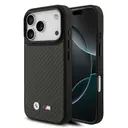 Apple iPhone 17 Pro Kılıf BMW Orjinal Lisanslı M-safe Şarj Özellikli Karbon Fiber Metal Logolu Kapak
