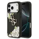 iPhone 17 Pro Gül Baskılı Metal Logolu Kılıf - Guess Lisanslı