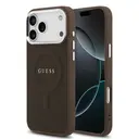 iPhone 17 Pro Max MagSafe Uyumlu PU Deri Kılıf - Guess Klasik Logolu