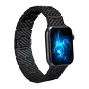 Apple Watch Serisi Uyumlu Karbon Fiber Pitaka Retro Serisi Black-Grey Twill Universal Kordon