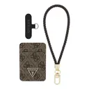 Guess Orjinal Lisanslı 2in1 Bilek Askı İpli 4G Desenli Metal Üçgen Logolu Magnetik Kartlık
