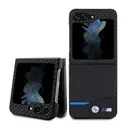 Galaxy Z Flip 5 Kılıf, BMW M Logolu PU Karbon Kapak - Siyah