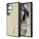 Galaxy S24 Ultra Taşlı Arka Yüzey Üçgen Logolu Kılıf - Guess