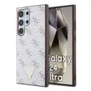 Galaxy S24 Ultra Kılıf Guess Lisanslı PU Üçgen Logo 4G Desenli Kapak