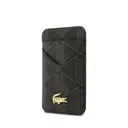 Lacoste Orjinal Lisanslı 2 Hazneli PVC Karışık Monogram Desenli Magnetik Kartlık