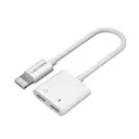 Lenyes AX92 Lightning to Lightning 2'si 1 Arada Şarj ve Kulaklık Dönüştürücü