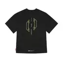 Skinarma Cypher Kısa Kollu Oversize Unisex Bisiklet Yaka Siyah Tişört