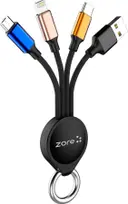 Zore OKS 3'ü 1 Arada USB Şarj Kablosu, Type-C Micro Lightning