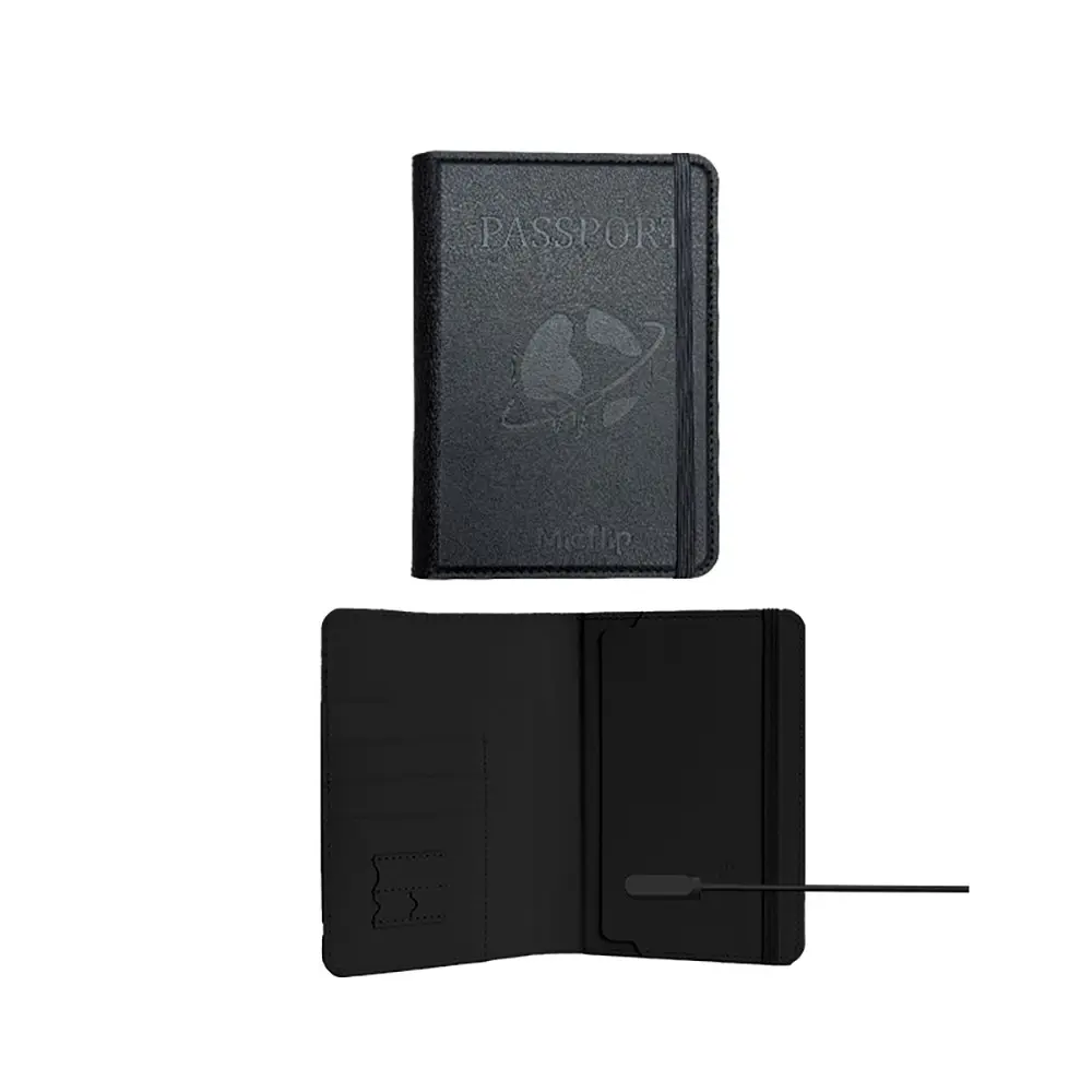 Micflip K02 FindMy Özellikli Pasaport ve Kartlık Cüzdan, Mikrofiber Deri