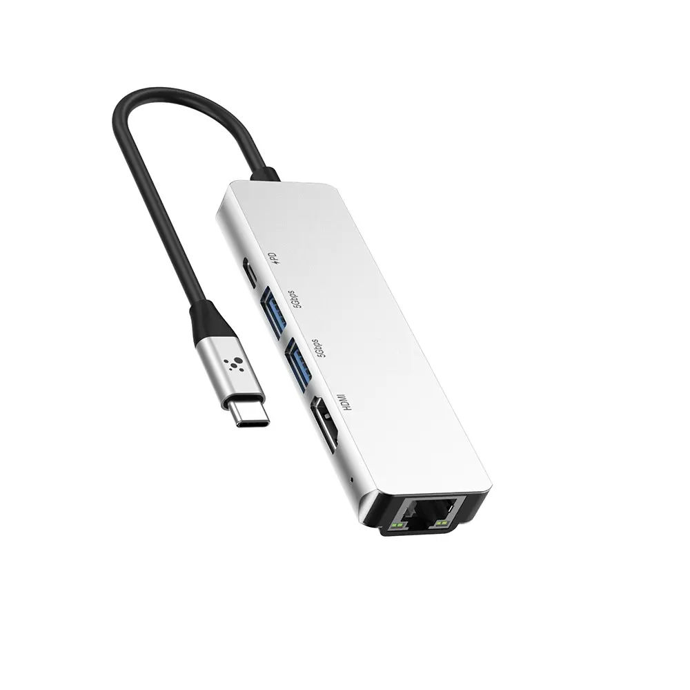 Amazingthing Thunder Pro RJ45 Type-C to HDTV 5in1 4K 60Hz Ethernet Dönüştürücü Adaptör