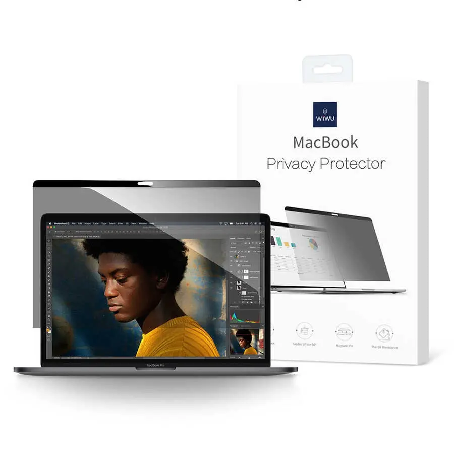 MacBook Pro 13" Gizlilik Filtreli Manyetik Ekran Koruyucu - Wiwu Privacy