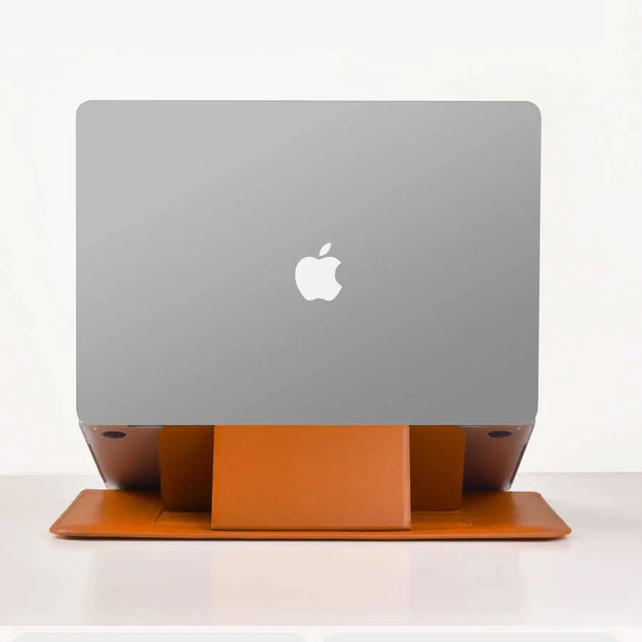 MacBook Pro 16 inç 2021 Standlı PU Deri Kılıf - Wiwu Skin Pro