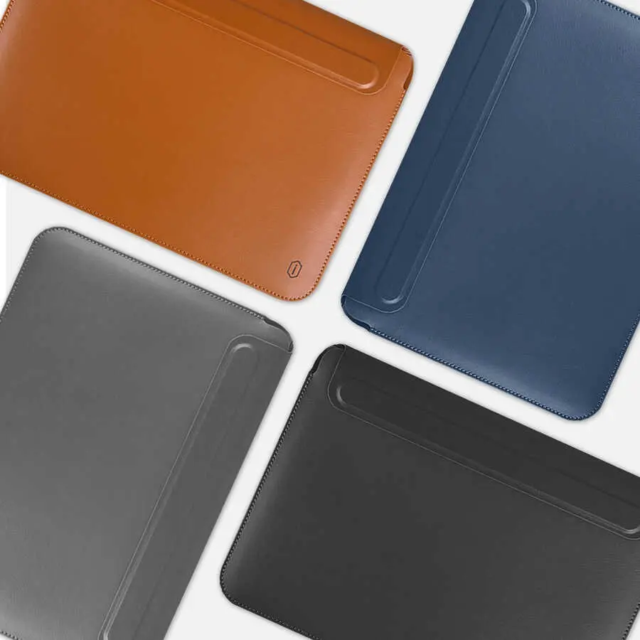 MacBook Pro 16 inç Standlı PU Deri Kılıf - Wiwu Skin Pro