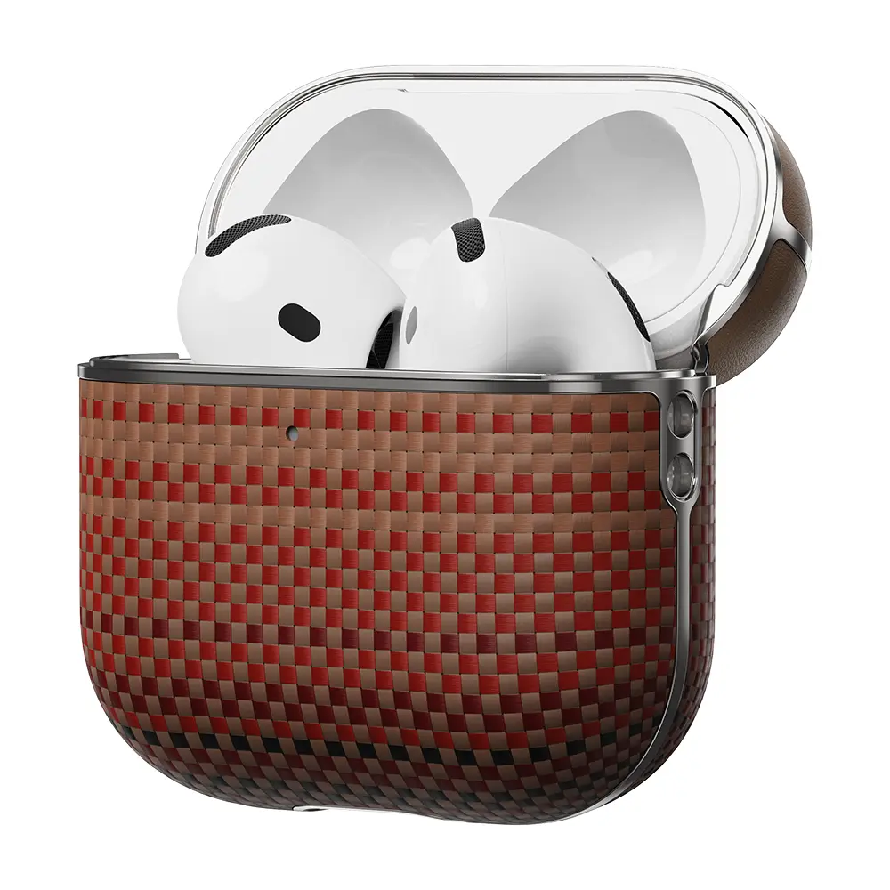 Apple Airpods 4 Kılıf Aramid Fiber Pitaka Tactile Woven Sunset-Moonrise Serisi Kapak