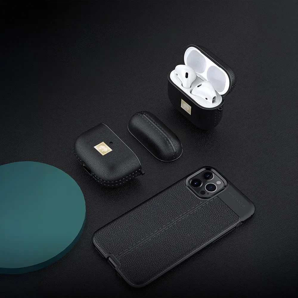 AirPods 4 Deri Görünümlü Silikon Kılıf, Askı Aparatlı - Wlons