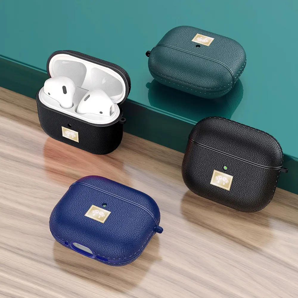 AirPods 4 Deri Görünümlü Silikon Kılıf, Askı Aparatlı - Wlons