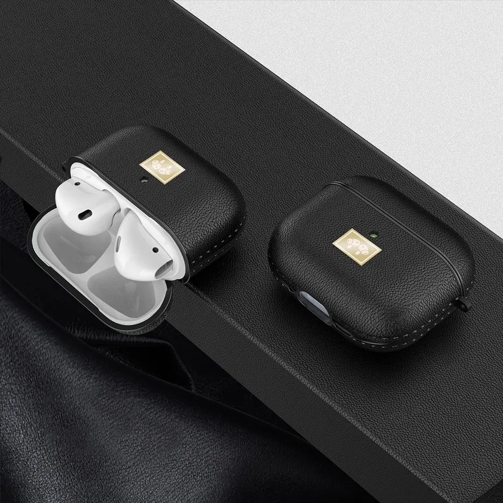 AirPods 4 Deri Görünümlü Silikon Kılıf, Askı Aparatlı - Wlons