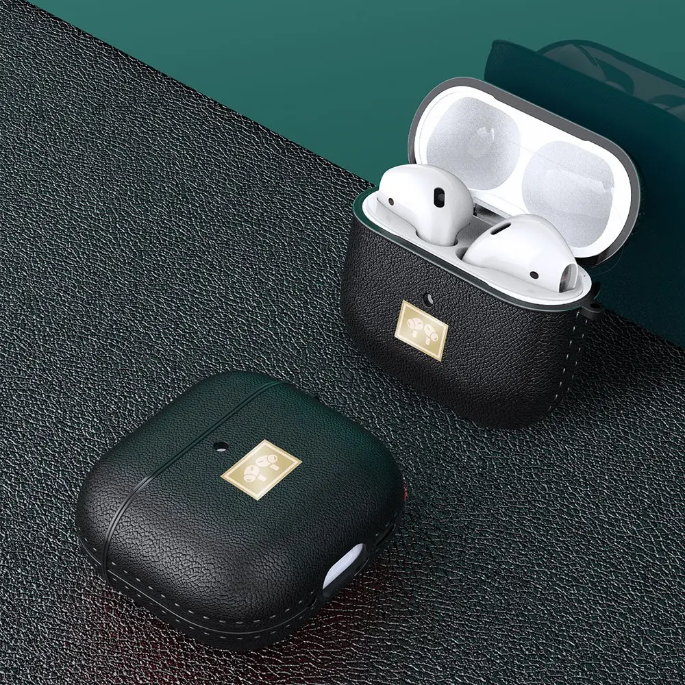 AirPods 4 Deri Görünümlü Silikon Kılıf, Askı Aparatlı - Wlons