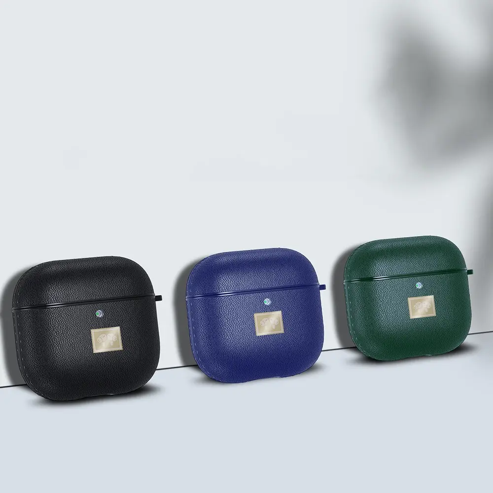AirPods 4 Deri Görünümlü Silikon Kılıf, Askı Aparatlı - Wlons