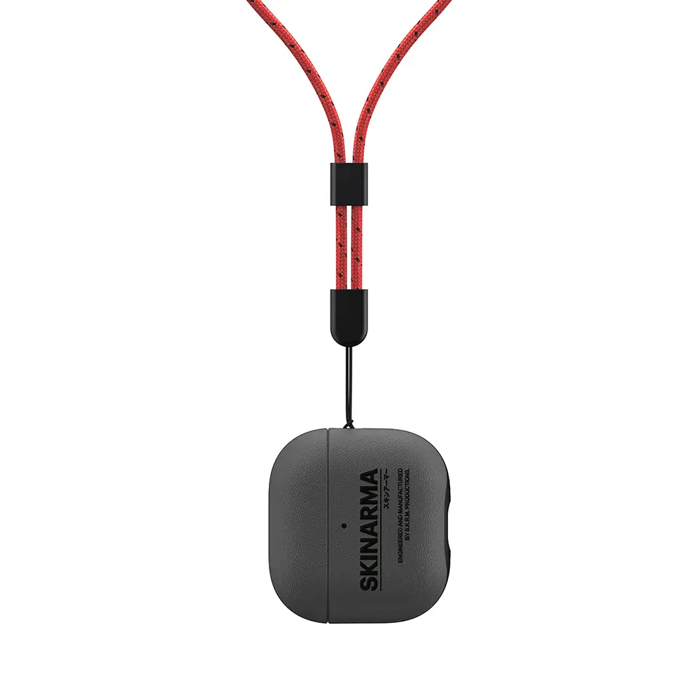 AirPods 4 Uyumlu PU Deri Kılıf, Alüminyum Askılı - Skinarma Spunk