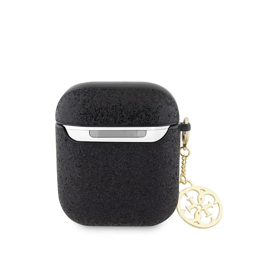 AirPods Kılıfı, Kablosuz Şarj Uyumlu Darbe Emici Kapak - Guess Glitter 4G Charm