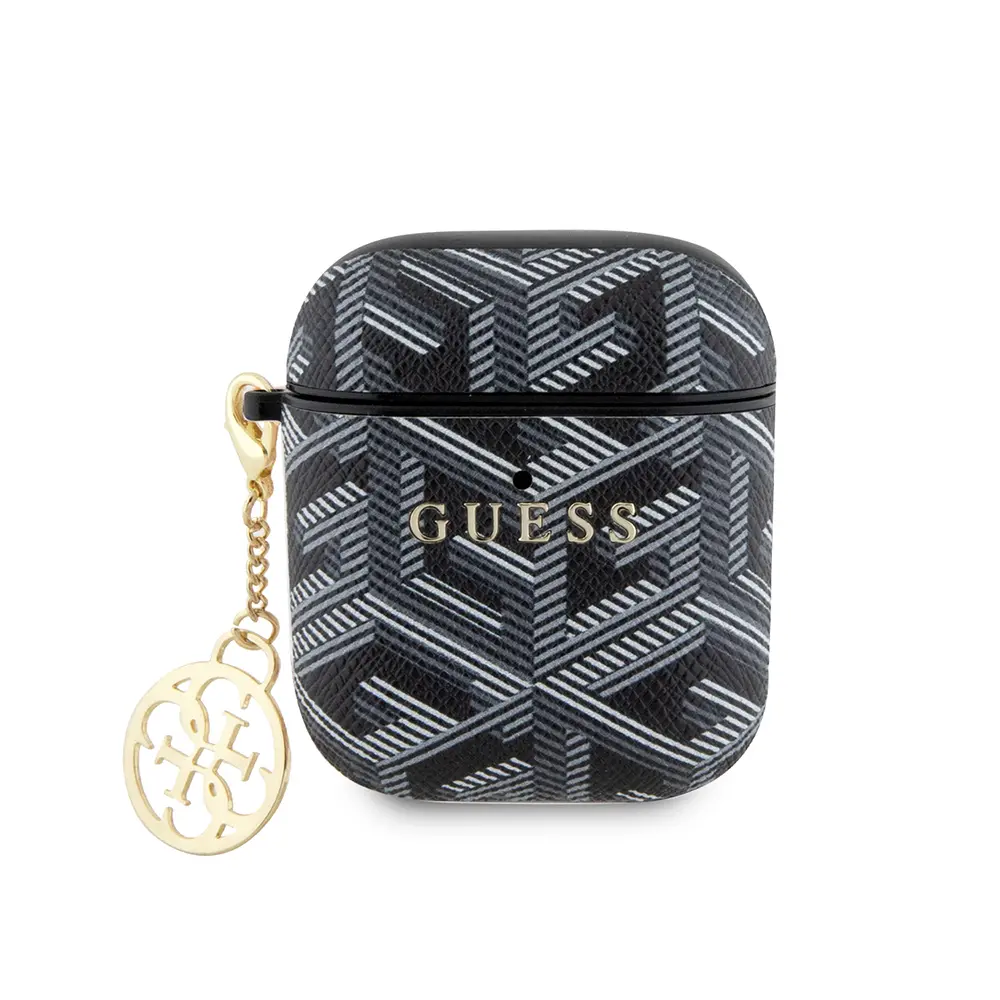 AirPods Kılıfı Guess G Cube Desenli Süs Zincirli Kapak - Lisanslı
