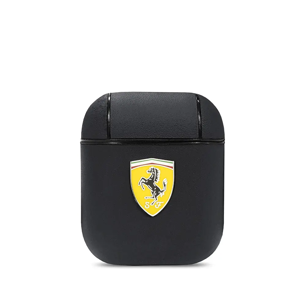 AirPods Kılıfı Ferrari Lisanslı PU Deri Metal Logolu - Scuderia Ferrari