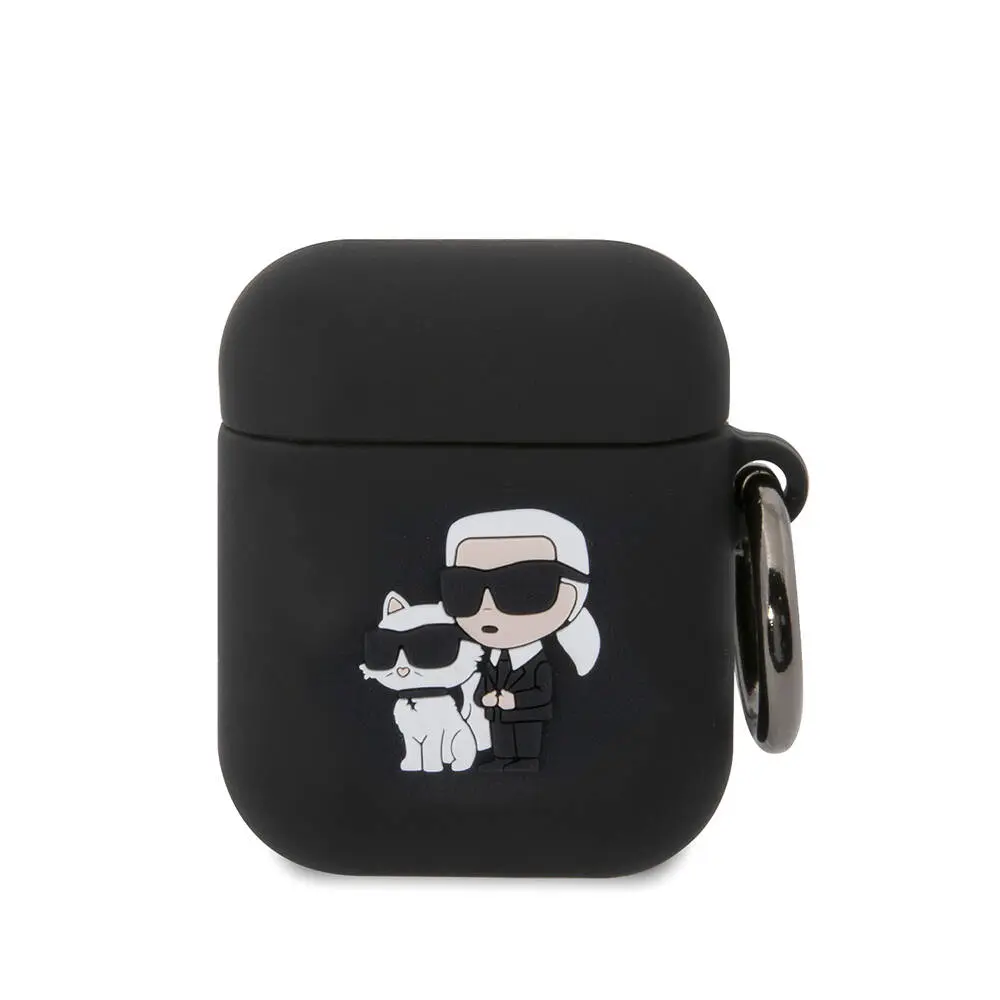 AirPods 1. ve 2. Nesil Silikon Kılıf - Karl Lagerfeld Karl & Choupette