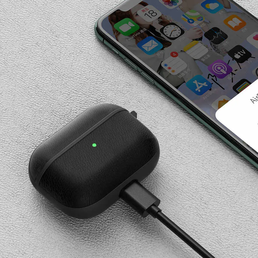 AirPods 1. ve 2. Nesil Deri Kılıf - Wiwu Calfskin