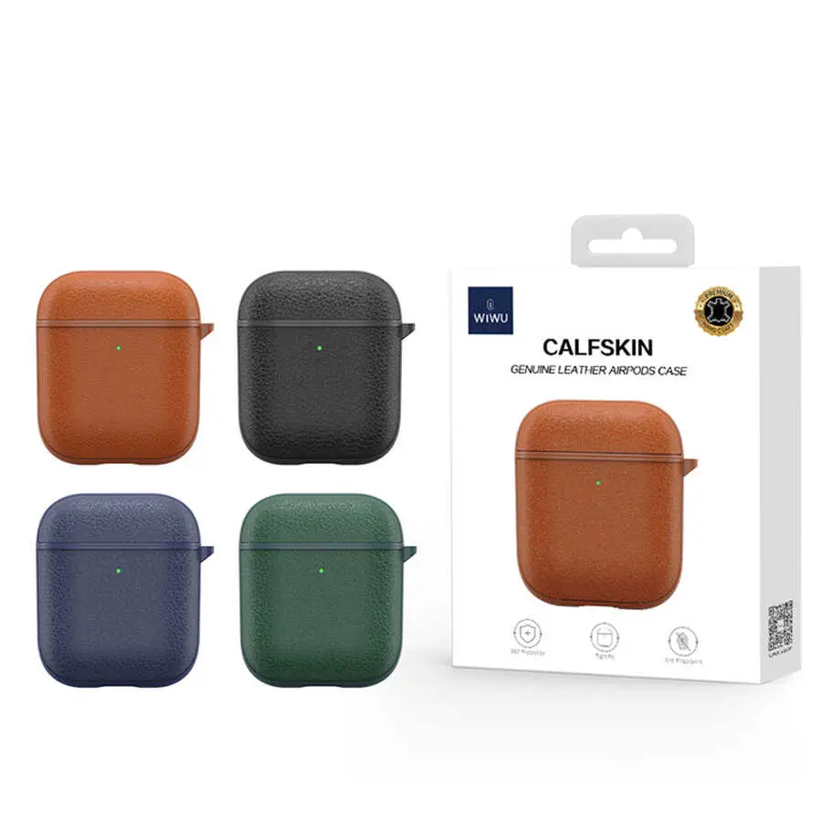 AirPods 1. ve 2. Nesil Deri Kılıf - Wiwu Calfskin