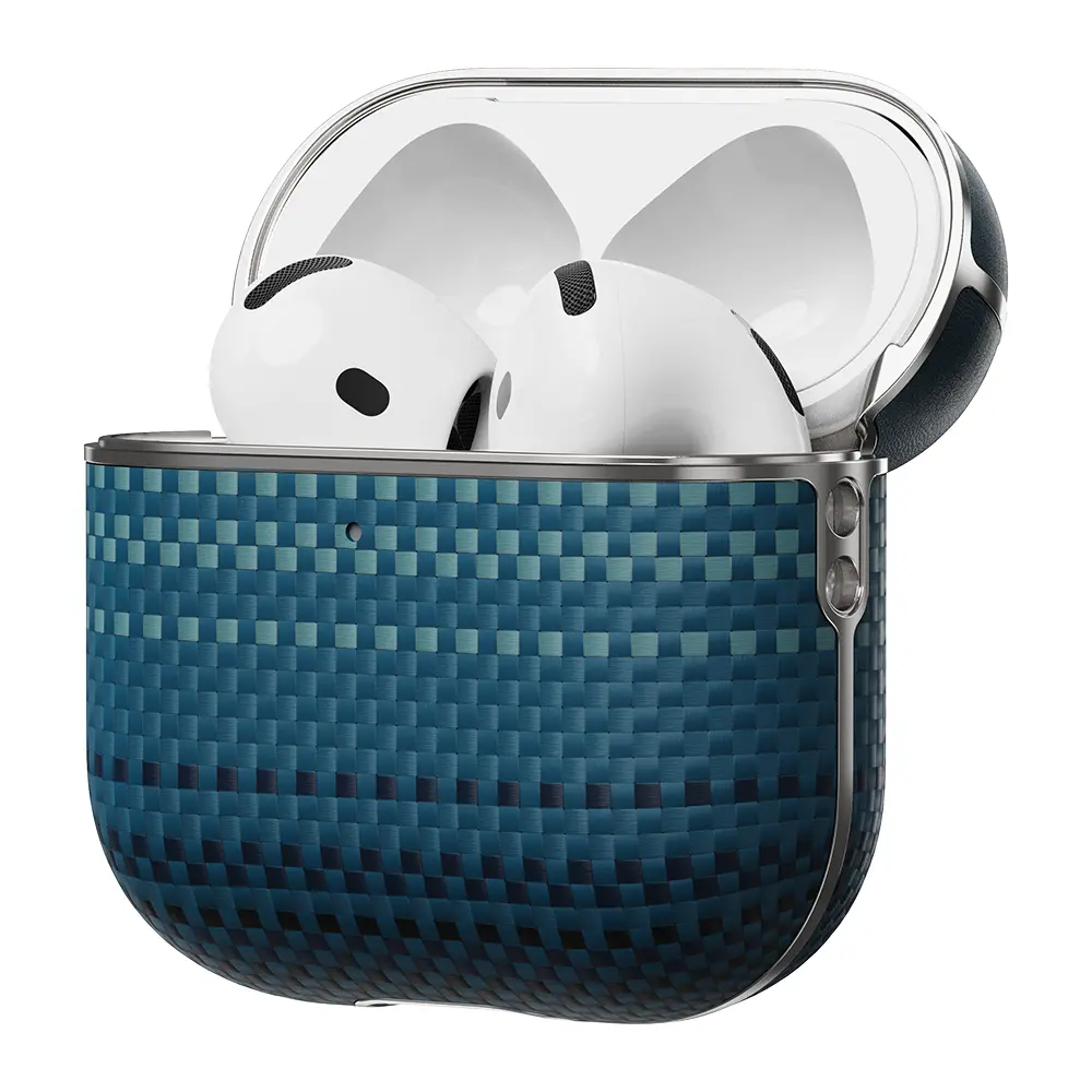 Apple Airpods Pro 2 Kılıf Aramid Fiber Pitaka Tactile Woven Sunset-Moonrise Serisi Kapak