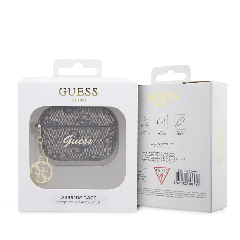 AirPods Pro 2 Kılıf, 4G Desenli PU Deri - Guess Lisanslı