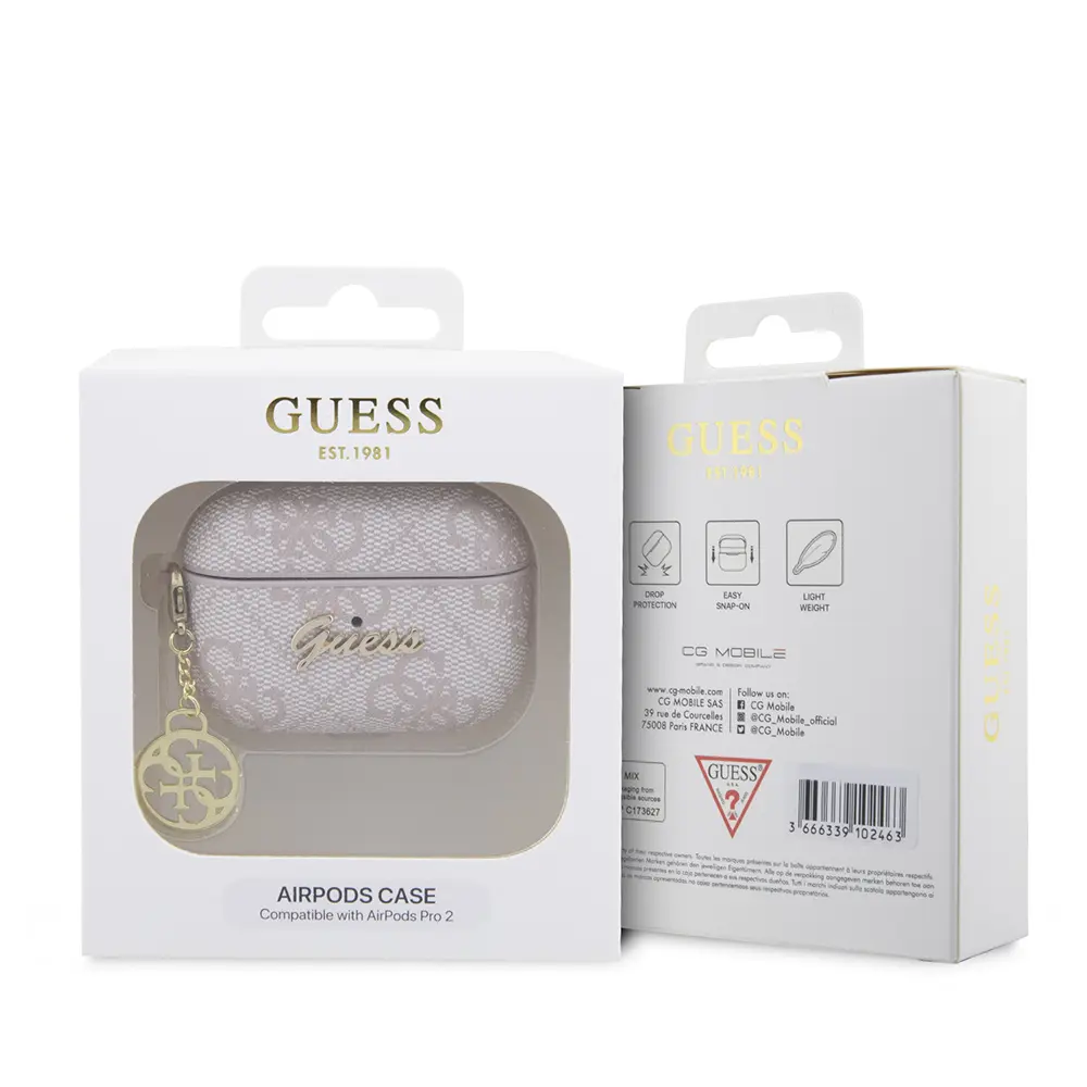 AirPods Pro 2 Kılıf, 4G Desenli PU Deri - Guess Lisanslı